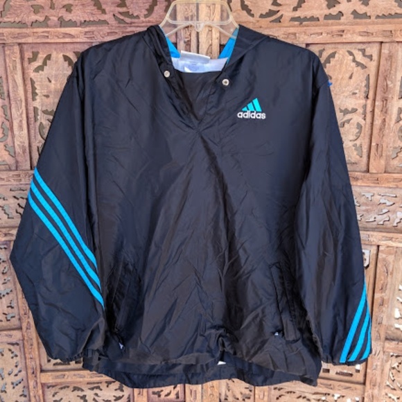 Adidas Women's Vintage Black Windbreaker Track LG - Picture 1 of 6